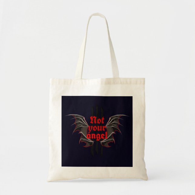 Not Your Angel Tote Bag – Alt Girl Gothic Style (Devant)