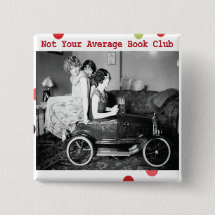 Not your average book club 2 inch square button