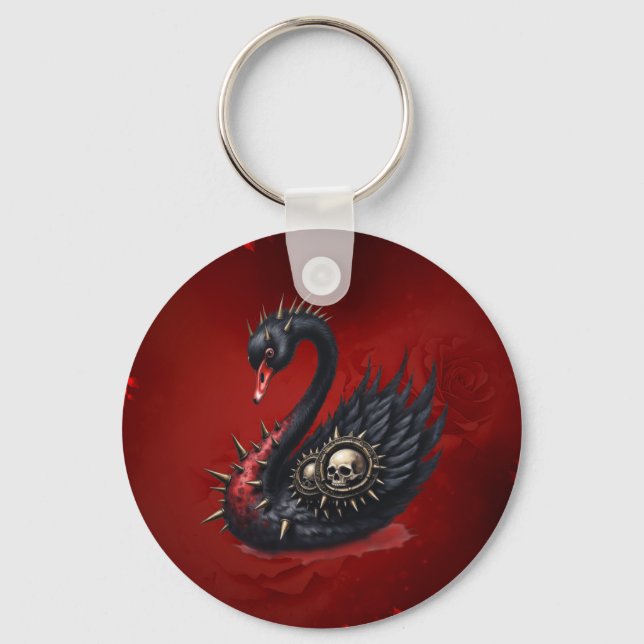 Not Your Average Swan – Spikes, Skulls & Sass.  Keychain (Front)