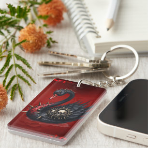 Not Your Average Swan – Spikes, Skulls & Sass. Keychain