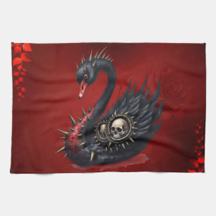 Not Your Average Swan – Spikes, Skulls & Sass.  Kitchen Towel