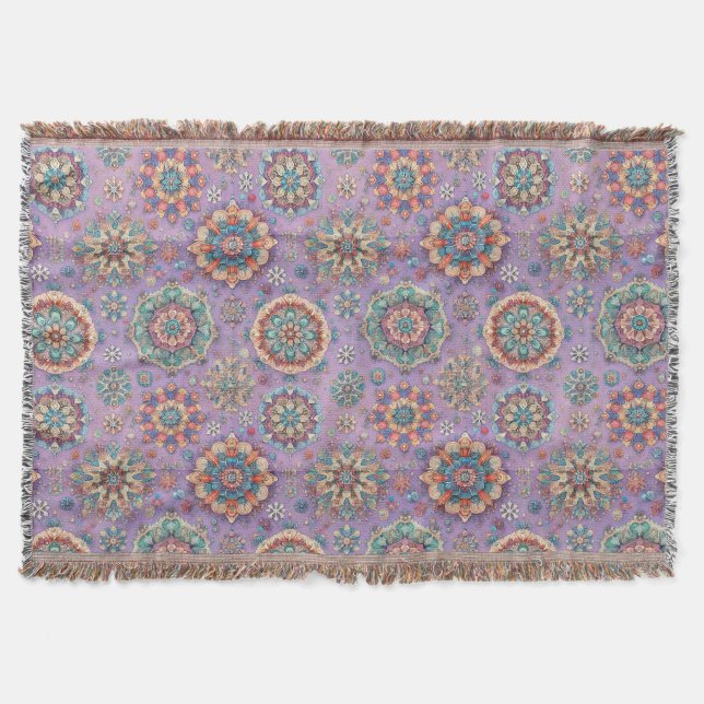 Not Your Ordinary Snowflakes IV Throw Blanket (Front)