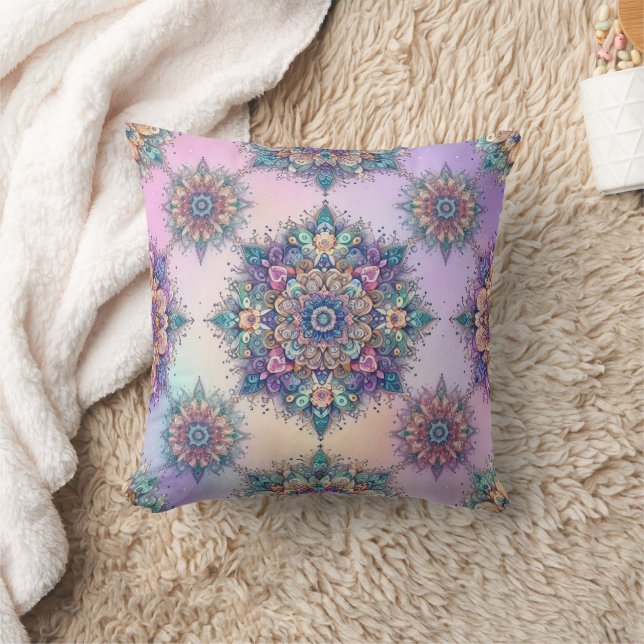 Not Your Ordinary Snowflakes VI Throw Pillow (Blanket)