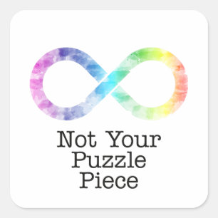 Not your puzzle piece- autism awareness/acceptance square sticker