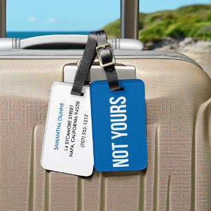 Not Yours Personalized Luggage Tag   Cobalt