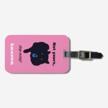Not Yours Step Away Acrylic Pink Luggage Tag