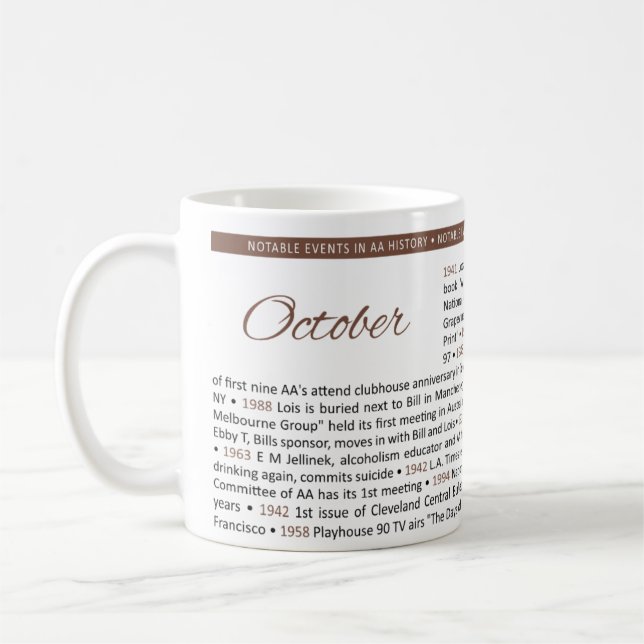 Notable Events in AA History Mug - October (Left)