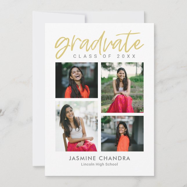Notably Cool Editable Colour Graduation Invitation (Front)