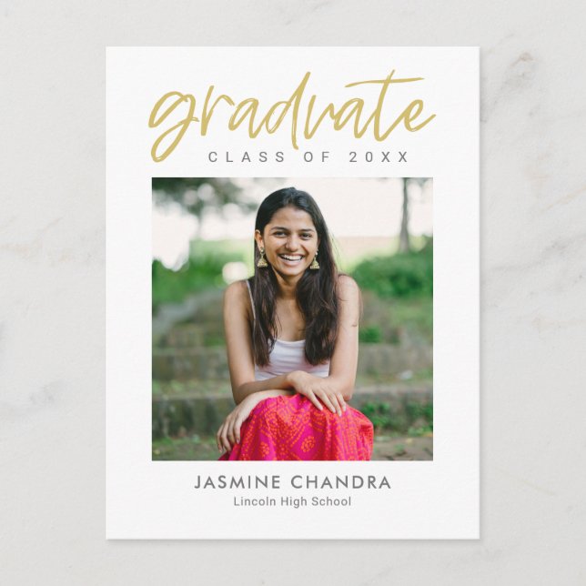 Notably Cool Editable Colour Graduation Postcard (Front)