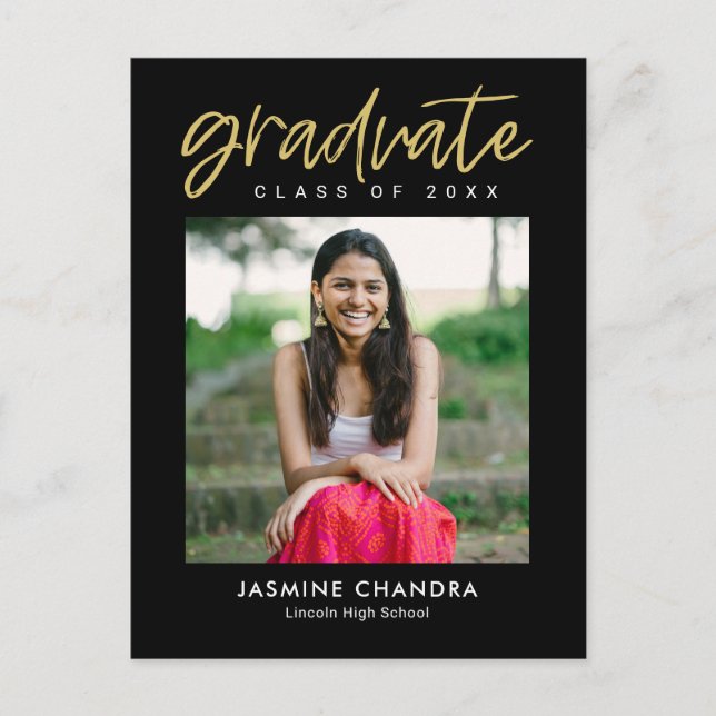 Notably Cool Editable Colour Graduation Postcard (Front)