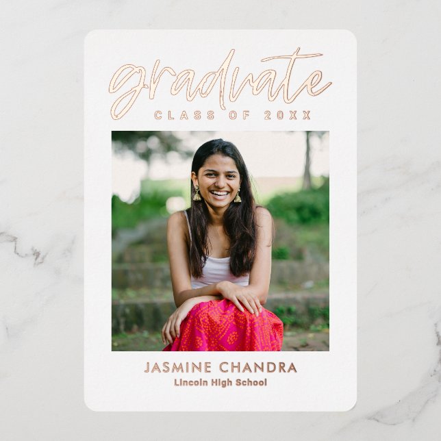 Notably Cool Foil Graduation Editable Colour Foil  (Front)