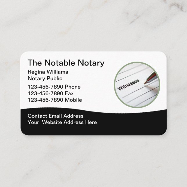Notaire public Cartes de visite modernes (Devant)