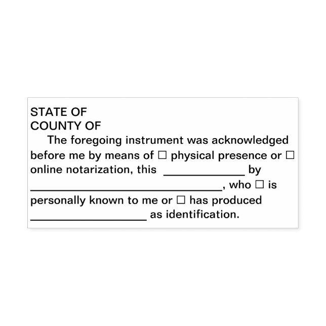 Notary acknowledgment stamp  (Design)