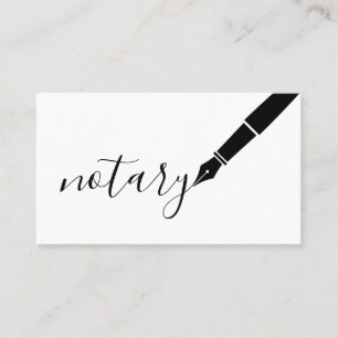 Notary Agent Pen Logo Freelance Calligraphy Writer Business Card