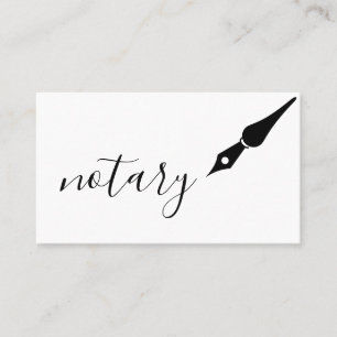 Notary Agent Pen Logo Freelance Calligraphy Writer Business Card
