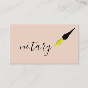 Notary Agent Pen Logo Freelance Calligraphy Writer Business Card