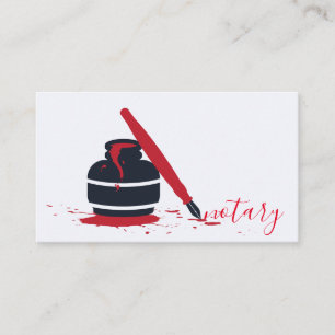 Notary Agent Pen Logo Freelance Calligraphy Writer Business Card