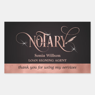 Notary elegant rose gold loan signing Thank You Bu Sticker