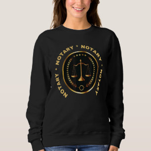 Notary Legal Scales Notarize Stamp Seal Emboss Sweatshirt