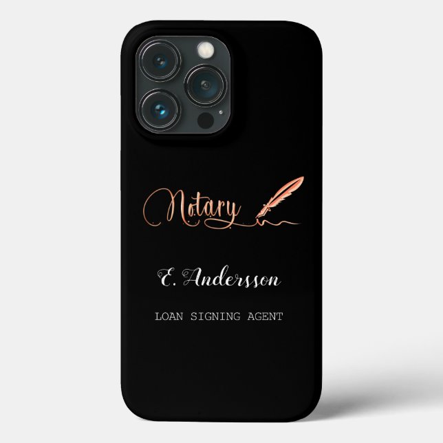 Notary loan signing agent black rose gold Case-Mate iPhone case (Back)