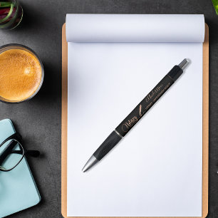 Notary loan signing agent black rose gold pen