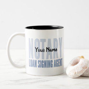 Notary Loan Signing Agent Blue Font Customized Two-Tone Coffee Mug