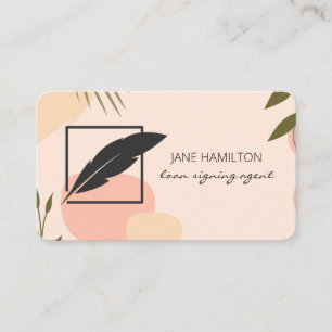 Notary Loan Signing Agent Boho Business Card