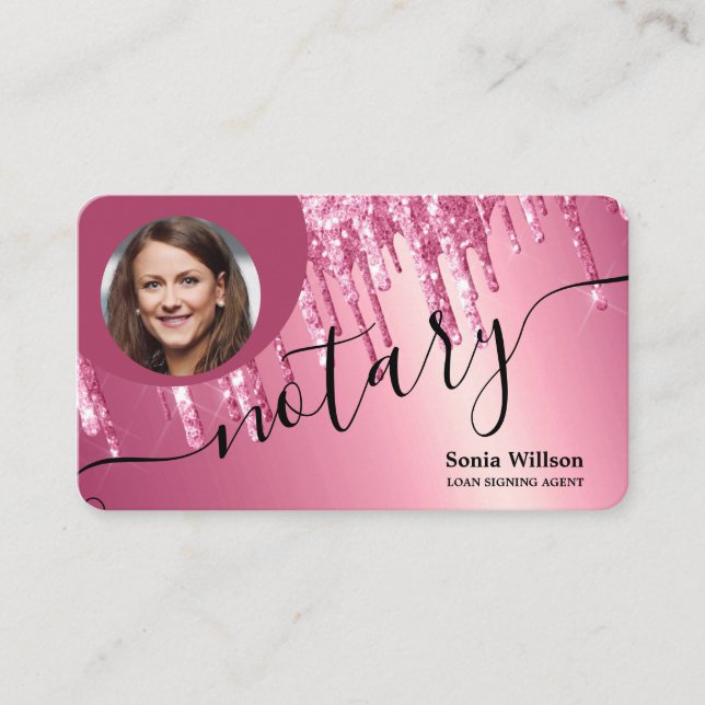 Notary Loan Signing Agent Modern Add your photo Business Card (Front)