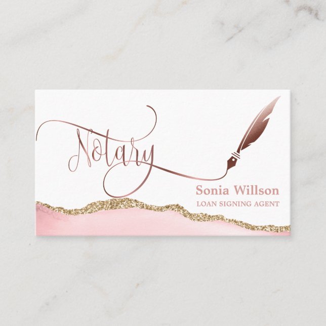Notary Loan Signing Agent Modern QR code Business Card (Front)