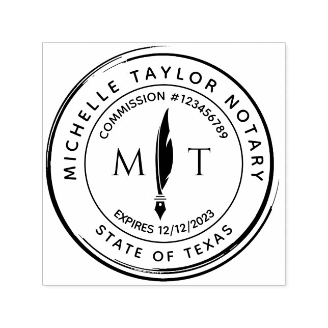 Notary Loan Signing Agent Professional Modern Rubb Self-inking Stamp (Design)