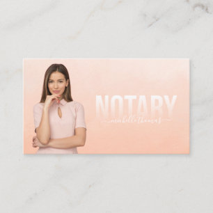 Notary Loan Signing Agent Professional Pink Photo Business Card