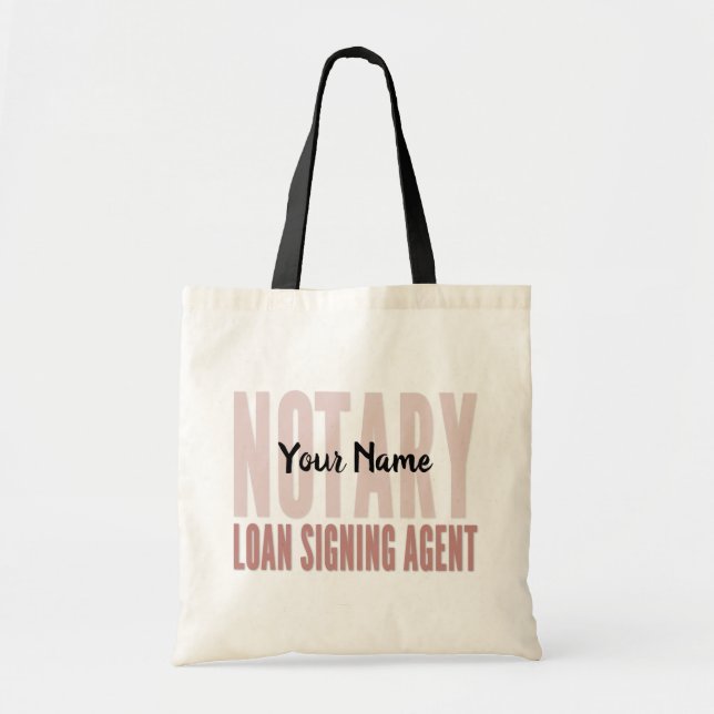 Notary Loan Signing Agent Red Font Customized Tote Bag (Front)