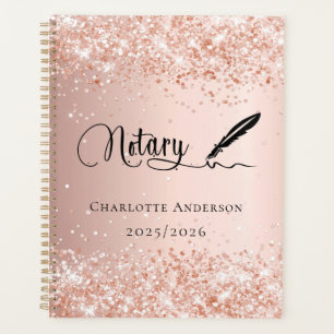 Notary loan signing agent rose gold 2025 planner