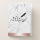 Notary Loan Signing Agent Rose Gold Border Marble