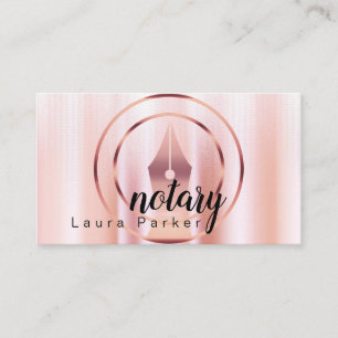 Notary Loan Signing Agent Rose Gold Dripping Busin Business Card