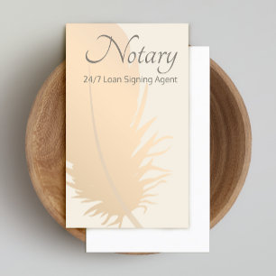 Notary Loan Signing Agent Rose Gold Quill Business Card