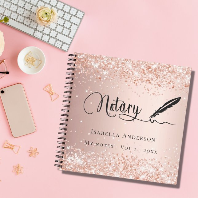 Notary loan signing agent rose gold signature notebook (Creator Uploaded)