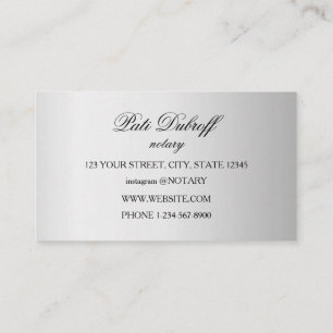 Notary Loan Signing Agent Silver Business Card