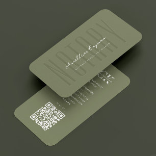 Notary Loan Signing Modern Sage Professional Business Card