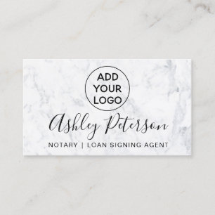 Notary logo typography marble minimalist elegant business card