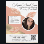 Notary Mobile Services Photo Pink QR FLYER<br><div class="desc">Modern Flyers for Notary Public Services</div>