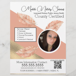 Notary Mobile Services Photo Pink QR FLYER 