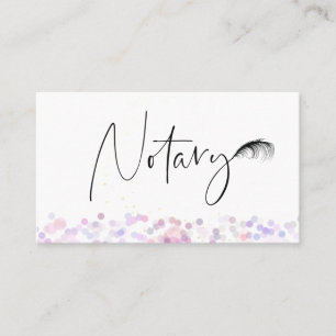 *~* NOTARY Pen Feather Signing Agent PHOTO Business Card