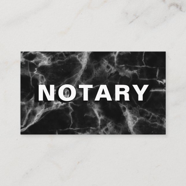 *~* NOTARY PHOTO Bold MARBLE Signing Agent Business Card (Front)