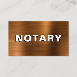 *~* NOTARY PHOTO COPPER METAL Signing Agent  Business Card