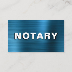 *~* NOTARY PHOTO  METAL TEAL Signing Agent Business Card