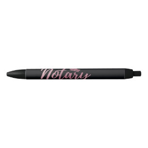 Notary Pink Black Ink Pen