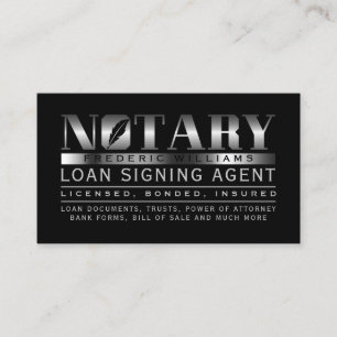 Notary professional elegant silver business card