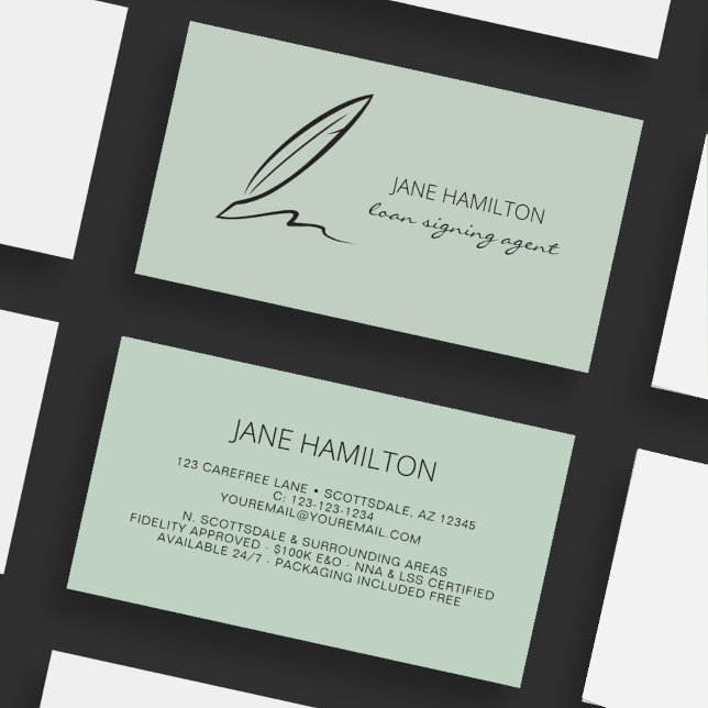 Notary Professional Loan Signing Agent Business Card (Creator Uploaded)