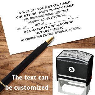 Notary Public Acknowledgment Document Self-inking Stamp